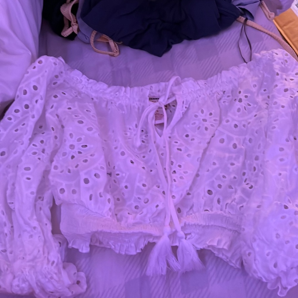 White cropped top